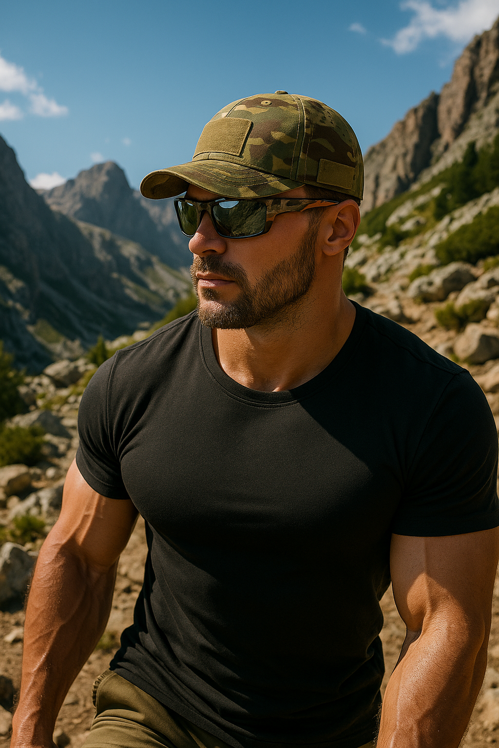 Koelman | Gorra Camo con Soporte para Gafas – ¡Nunca Más Perderás Tus Gafas de Sol!