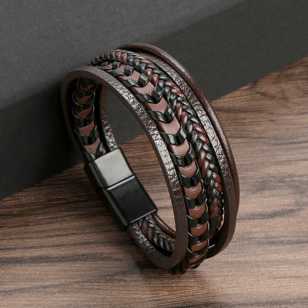 Banda Ragnar - Pulsera Vikinga de Cuero Trenzado