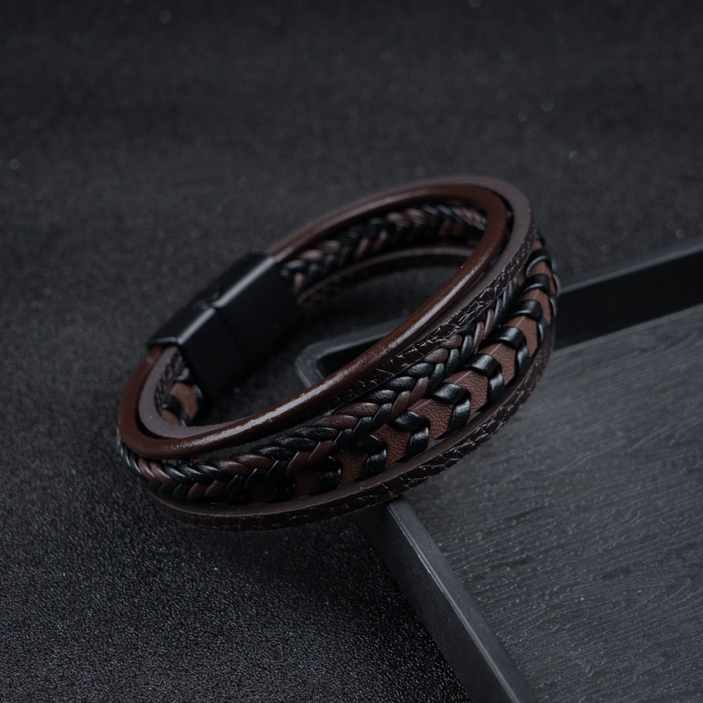 Banda Ragnar - Pulsera Vikinga de Cuero Trenzado