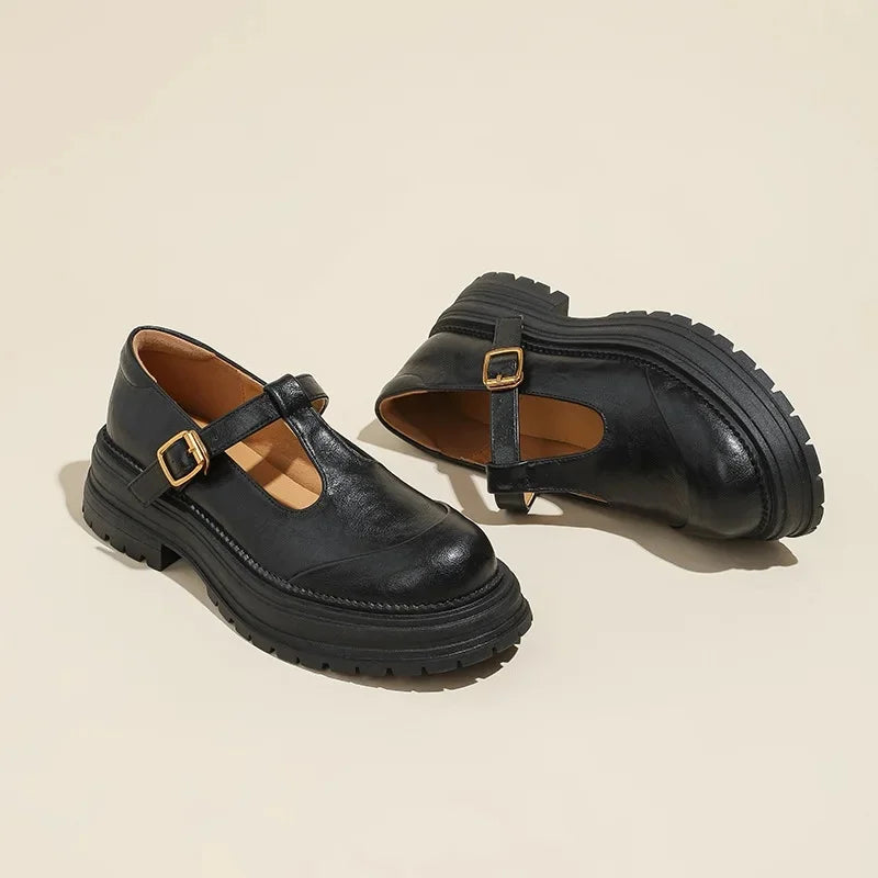 Chiara - Elegante Zapatos Mary Jane de Cuero de Alta Calidad