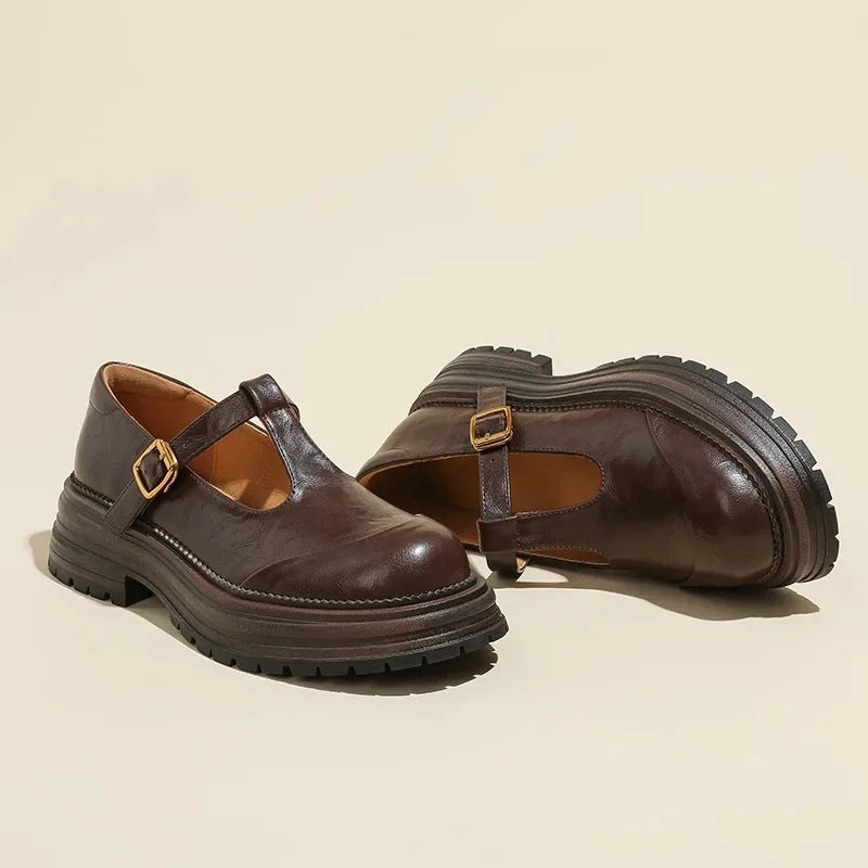 Chiara - Elegante Zapatos Mary Jane de Cuero de Alta Calidad