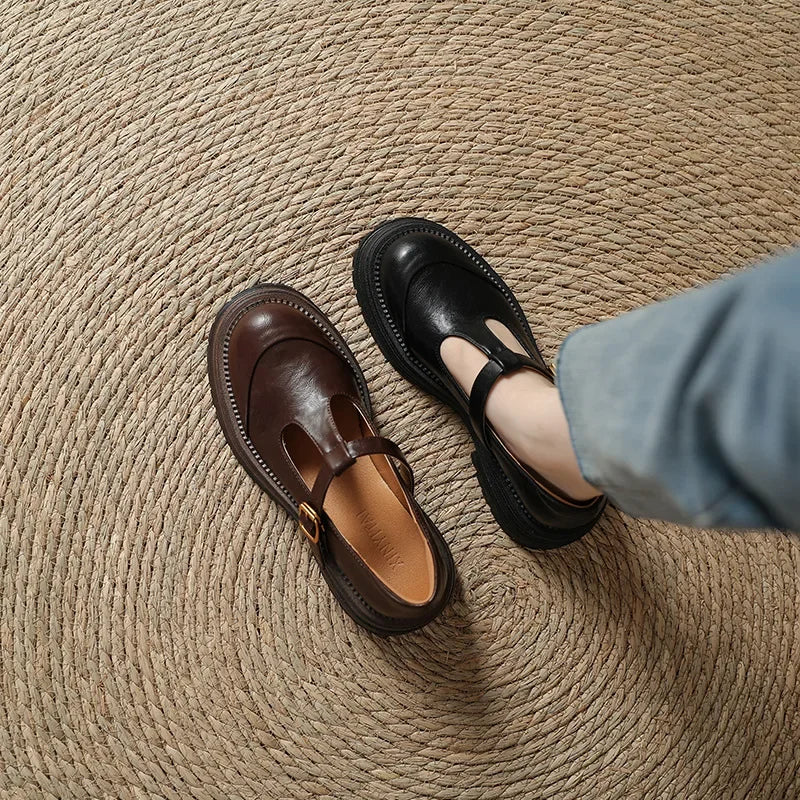 Chiara - Elegante Zapatos Mary Jane de Cuero de Alta Calidad